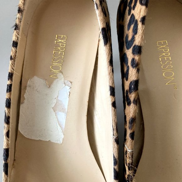 Leopard Print Mohair Pointed Toe High Heels, Pumps - Picture 7 of 7